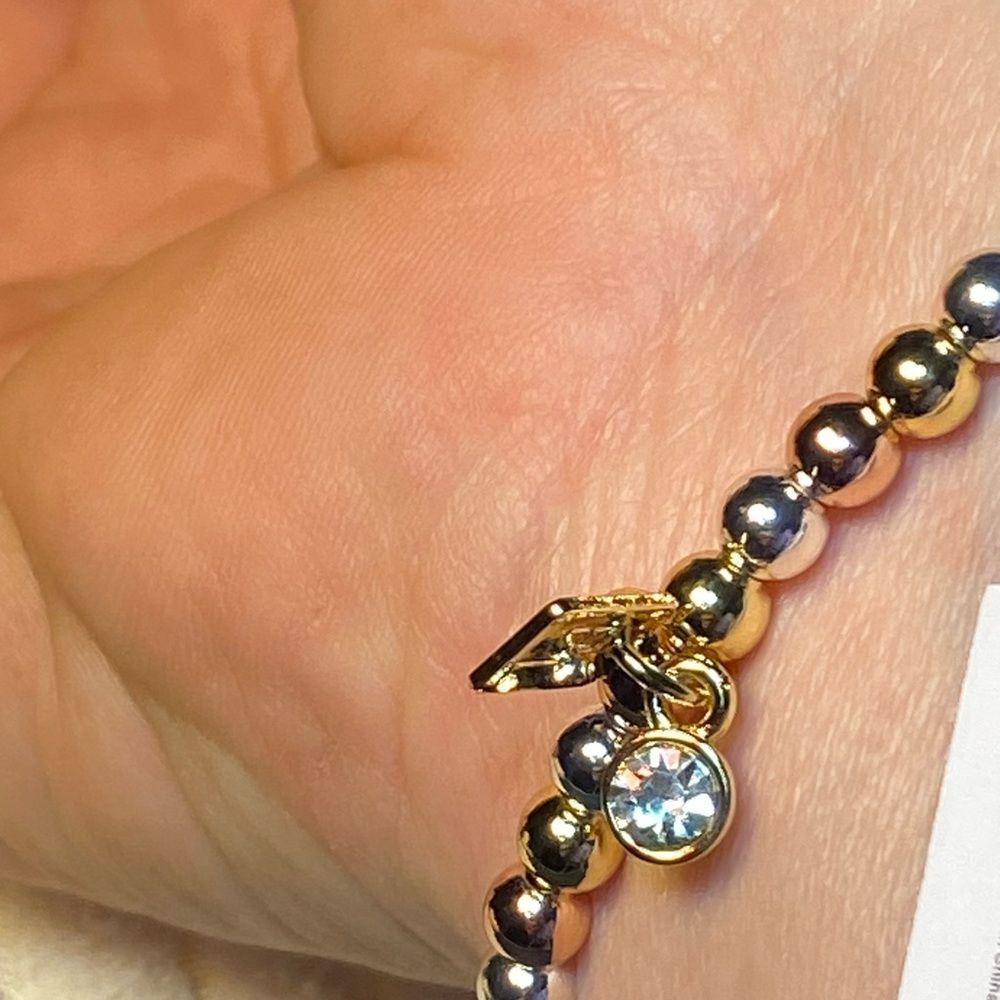 NWT ❤️ CUTE BIRTHDAY VALENTINES HEART LOVEY BRACELET TRI COLOR METAL BEADS - Picture 7 of 13